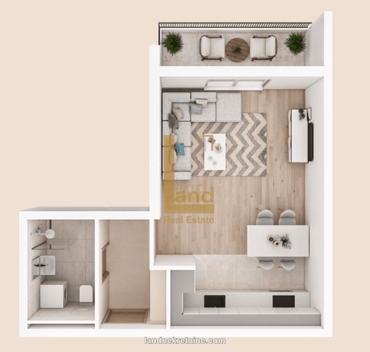 Prodaja, garsonjera, 35m2, Zelenika, Podgorica